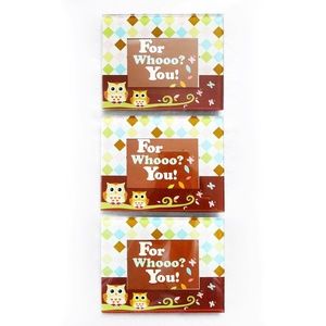 LOT 3 Owls & Shapes Tabletop Glass Picture Frames